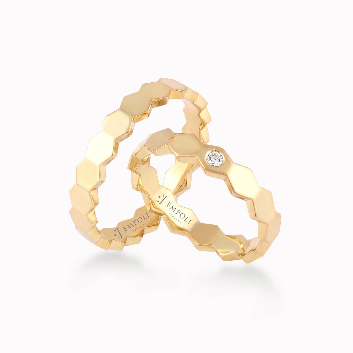 Verighete aur galben 14K cu zirconiu sau diamant, 2.5mm